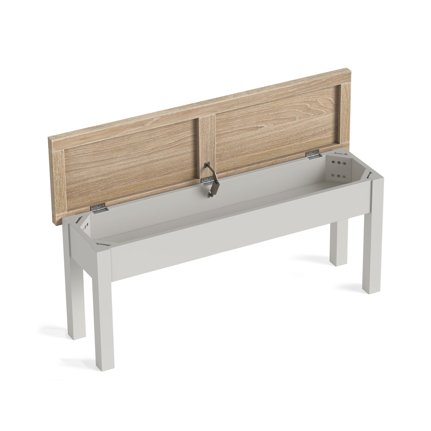 Shallow Storage Bench - Grey