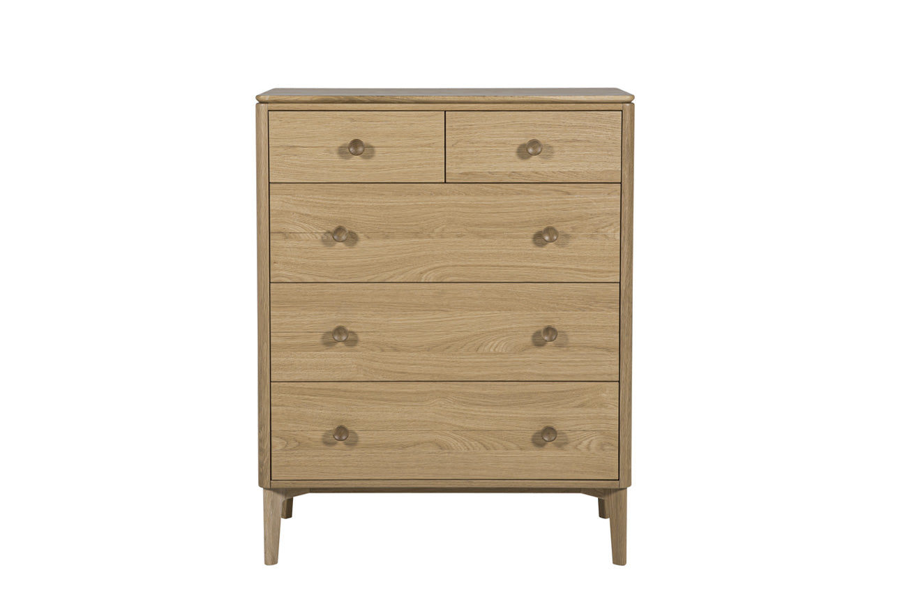 Hadley Medium 5 Drawer Chest of Drawers Natural