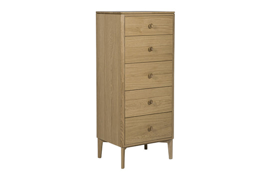 Hadley Tall 5 drawer chest of drawers Natural