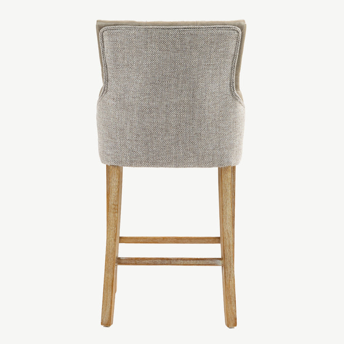 Jenna Bar Stool - Mink PU with Natural Chenille