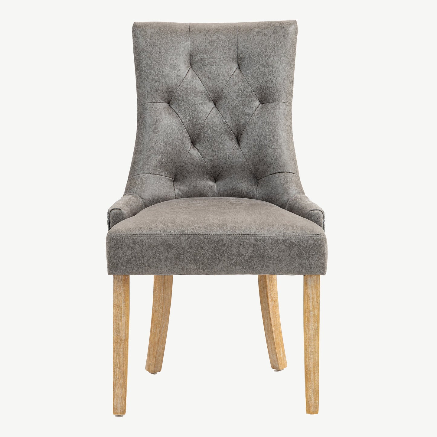 Jenna Chair - Steel PU with Mid Grey Chenille