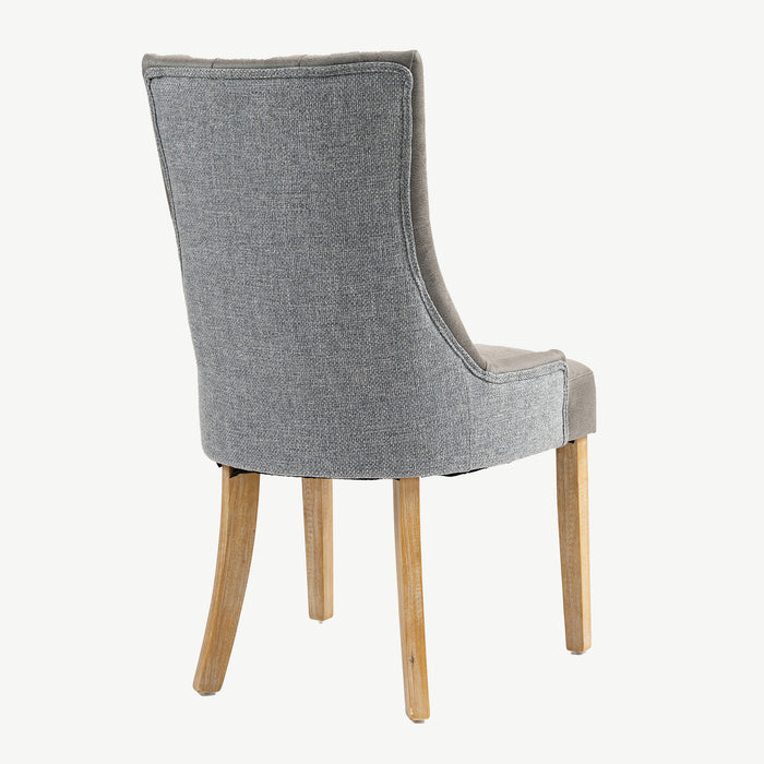 Jenna Chair - Steel PU with Mid Grey Chenille