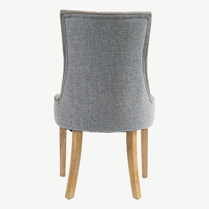 Jenna Chair - Steel PU with Mid Grey Chenille