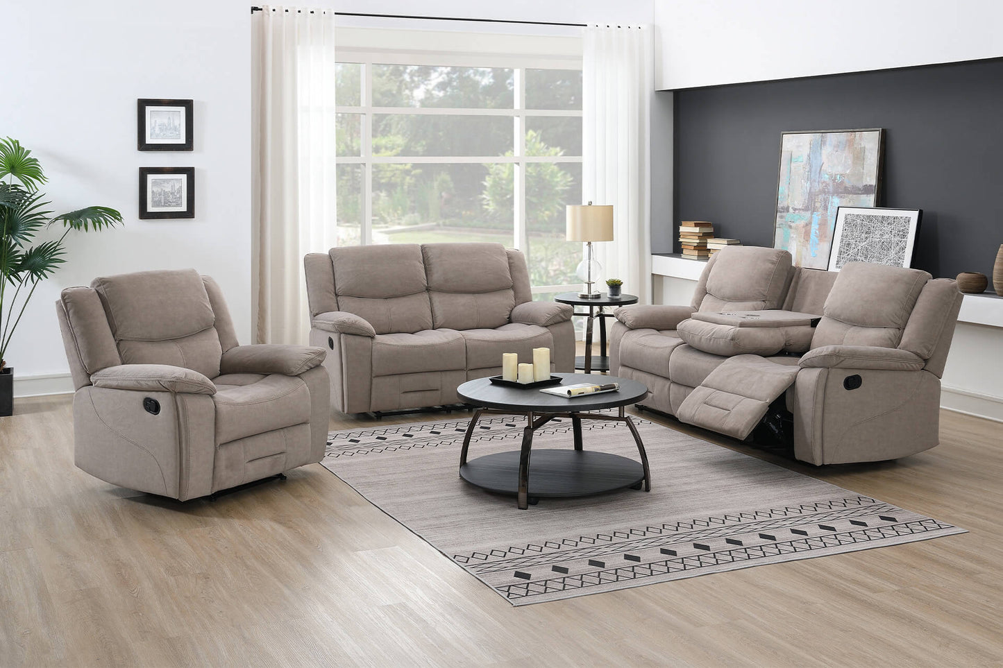 Klayton 1 Seater Manual Recliner - Khaki