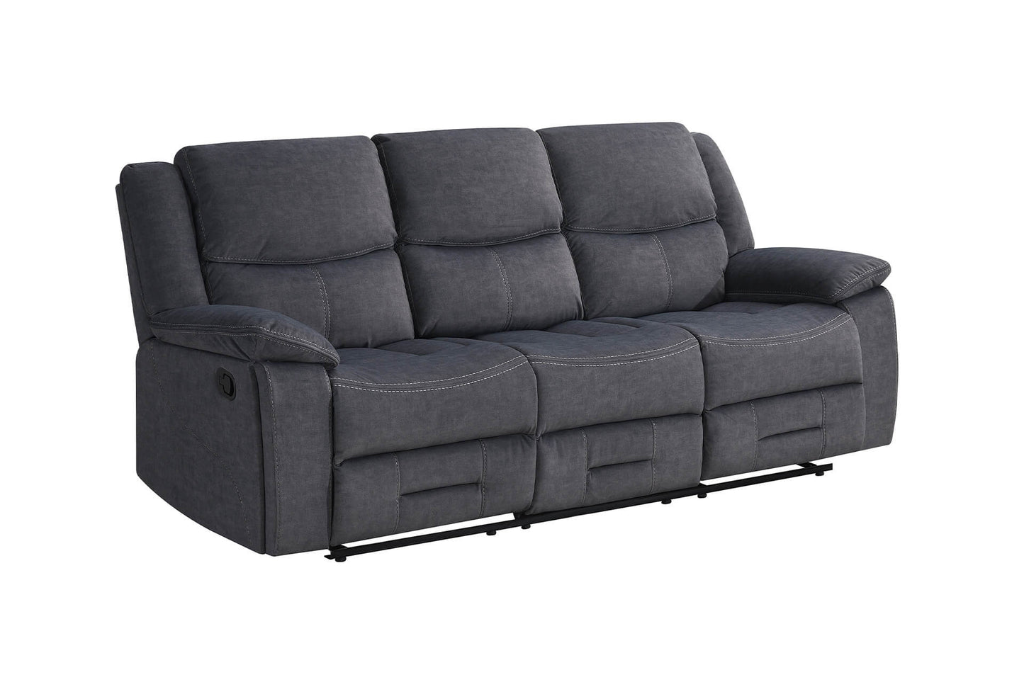 Klayton 3 Seater Manual Recliner - Charcoal