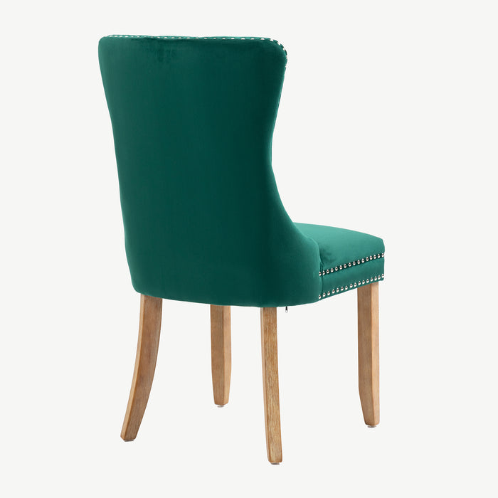 Kacey Chair - Green Velvet - Brushed Leg