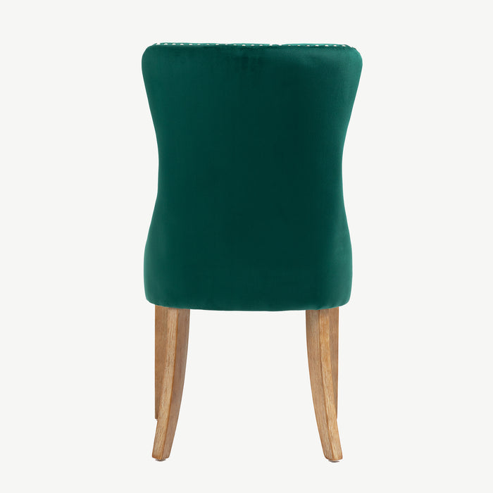 Kacey Chair - Green Velvet - Brushed Leg