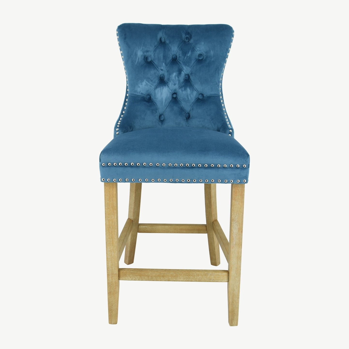 Kacey Barstool - Teal Velvet - Brushed Leg