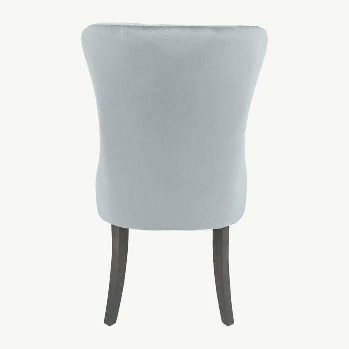 Kacey Chair - Grey Velvet - Antique Leg