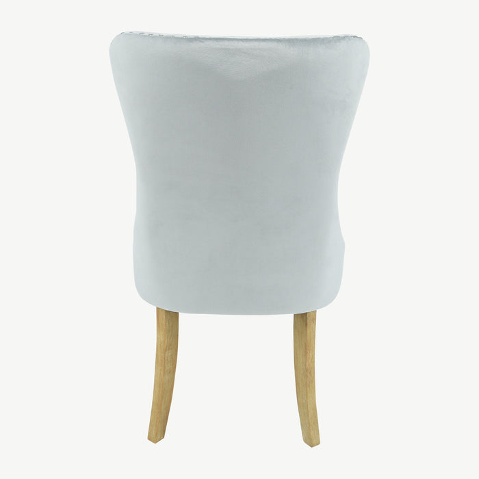 Kacey Chair - Grey Velvet - Brushed Leg