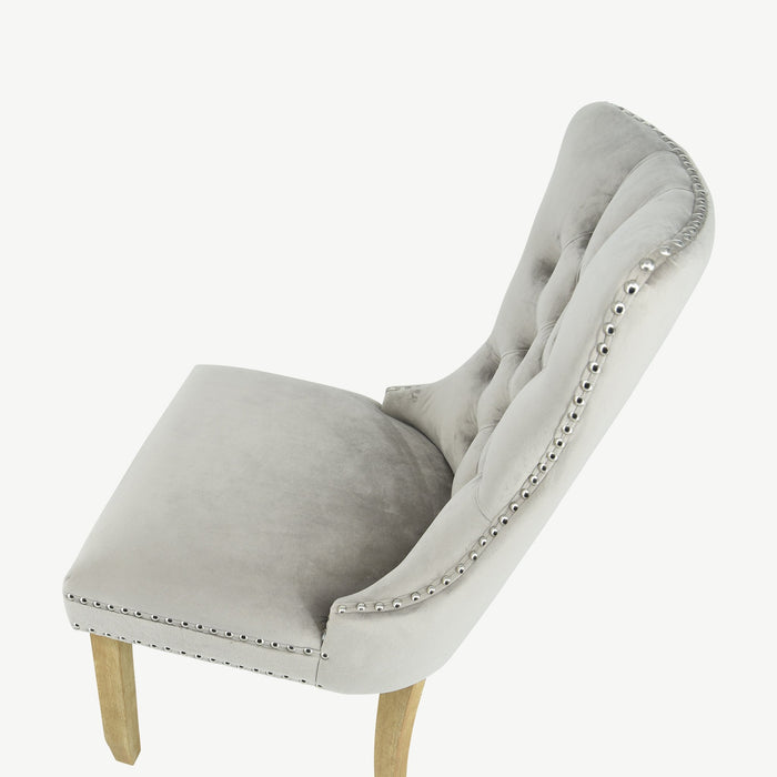 Kacey Chair - Mink Velvet - Brushed Leg