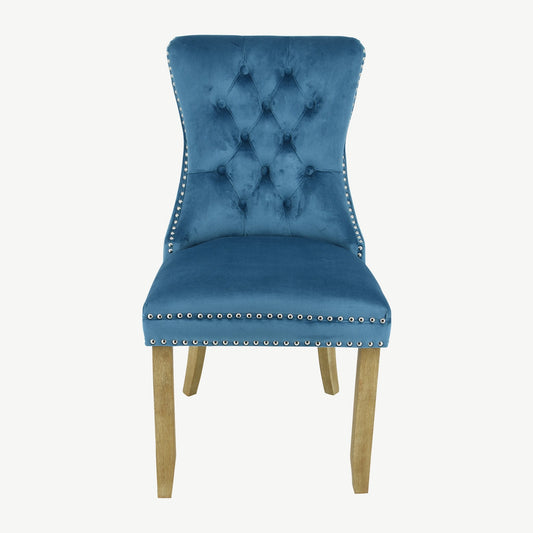 Kacey Chair - Teal Velvet - Brushed Leg