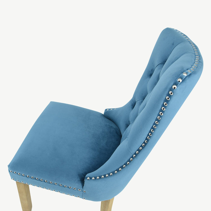 Kacey Chair - Teal Velvet - Brushed Leg
