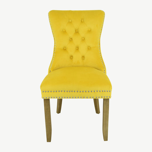 Kacey Chair - Gold Velvet - Brushed Leg