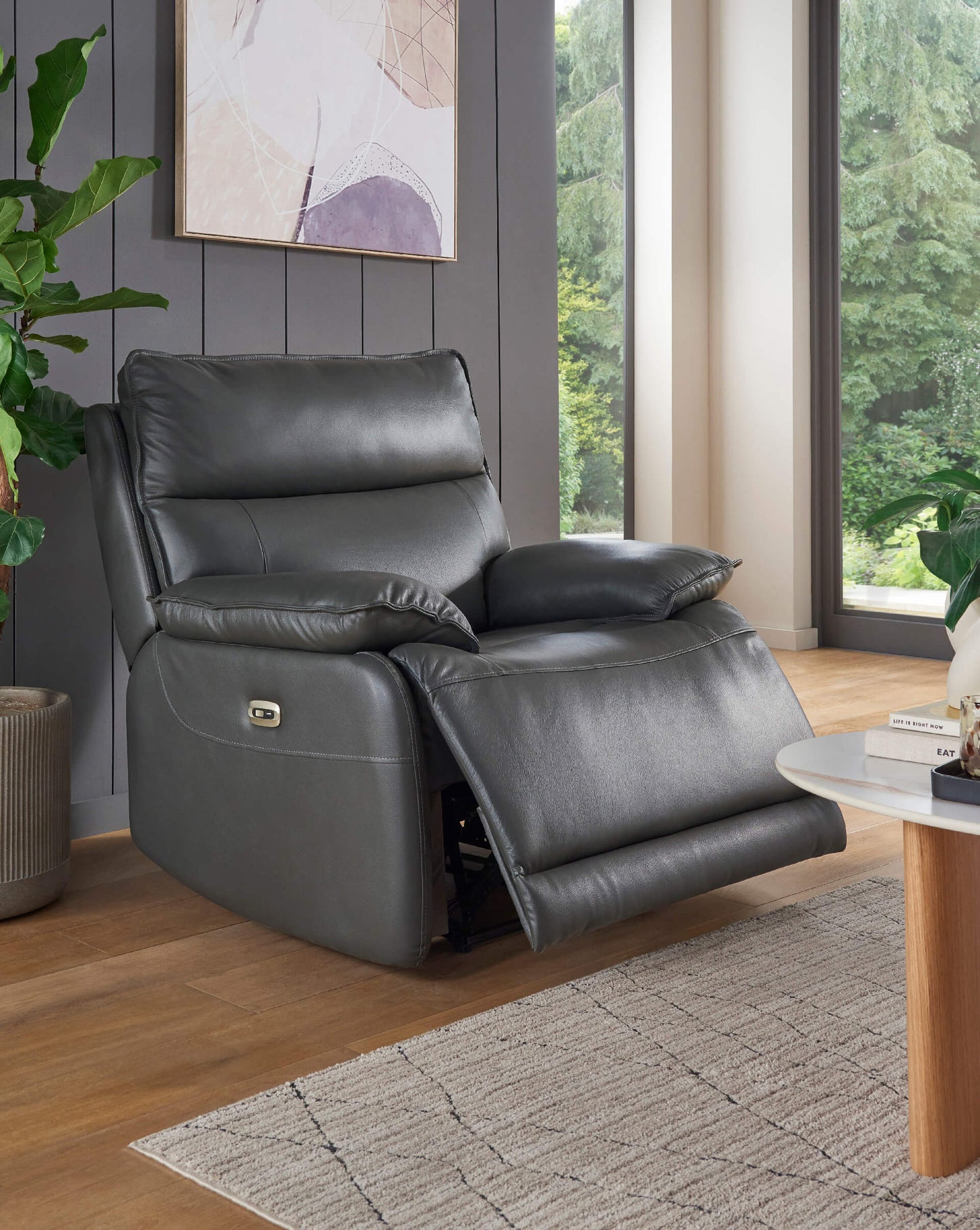 Lugo 1 Seater Electric Recliner - Dark Grey