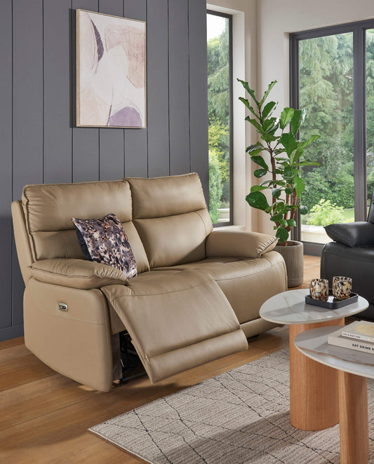 Lugo 2 Seater Electric Recliner - Latte