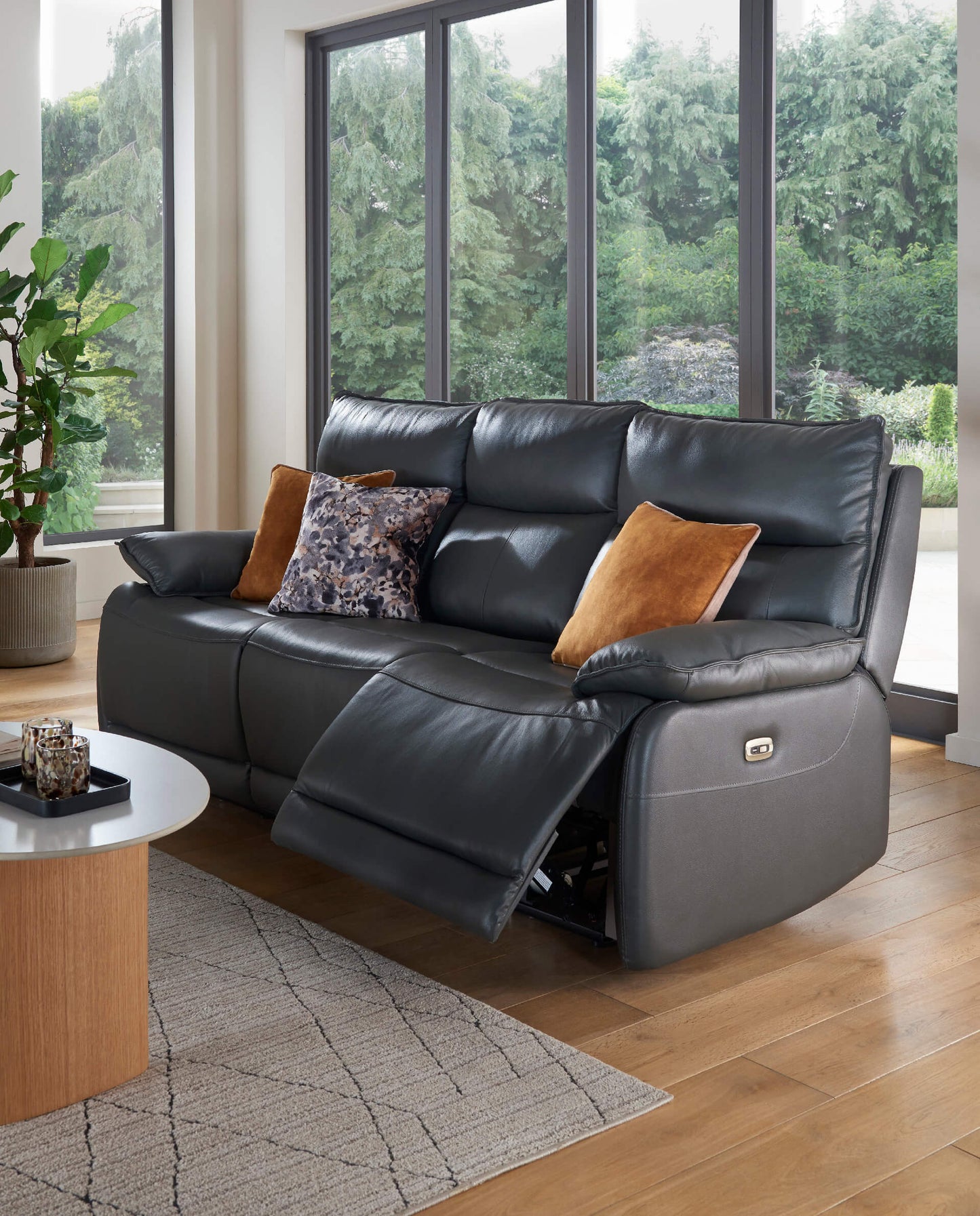 Lugo 3 Seater Electric Recliner - Dark Grey