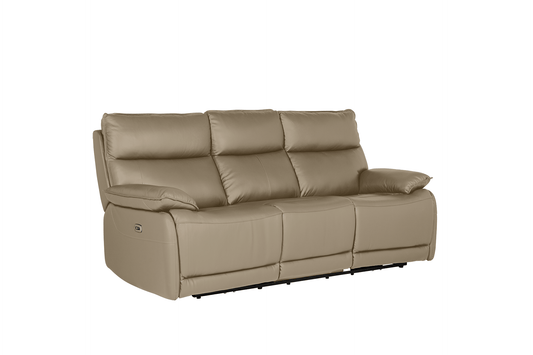 Lugo 3 Seater Electric Reclining - Latte