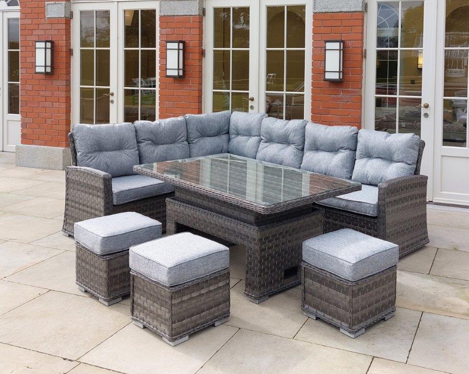 Amalfie Large Corner Set With Adjustable Table