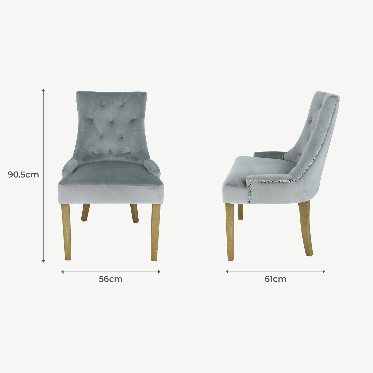 Sandy Chair - Light Grey Velvet