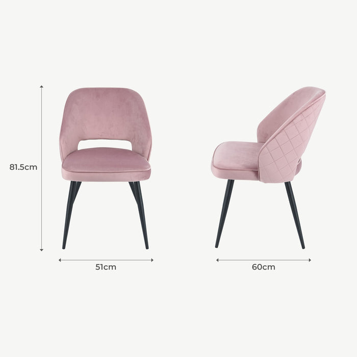 Sutton Chairs - Pink Velvet