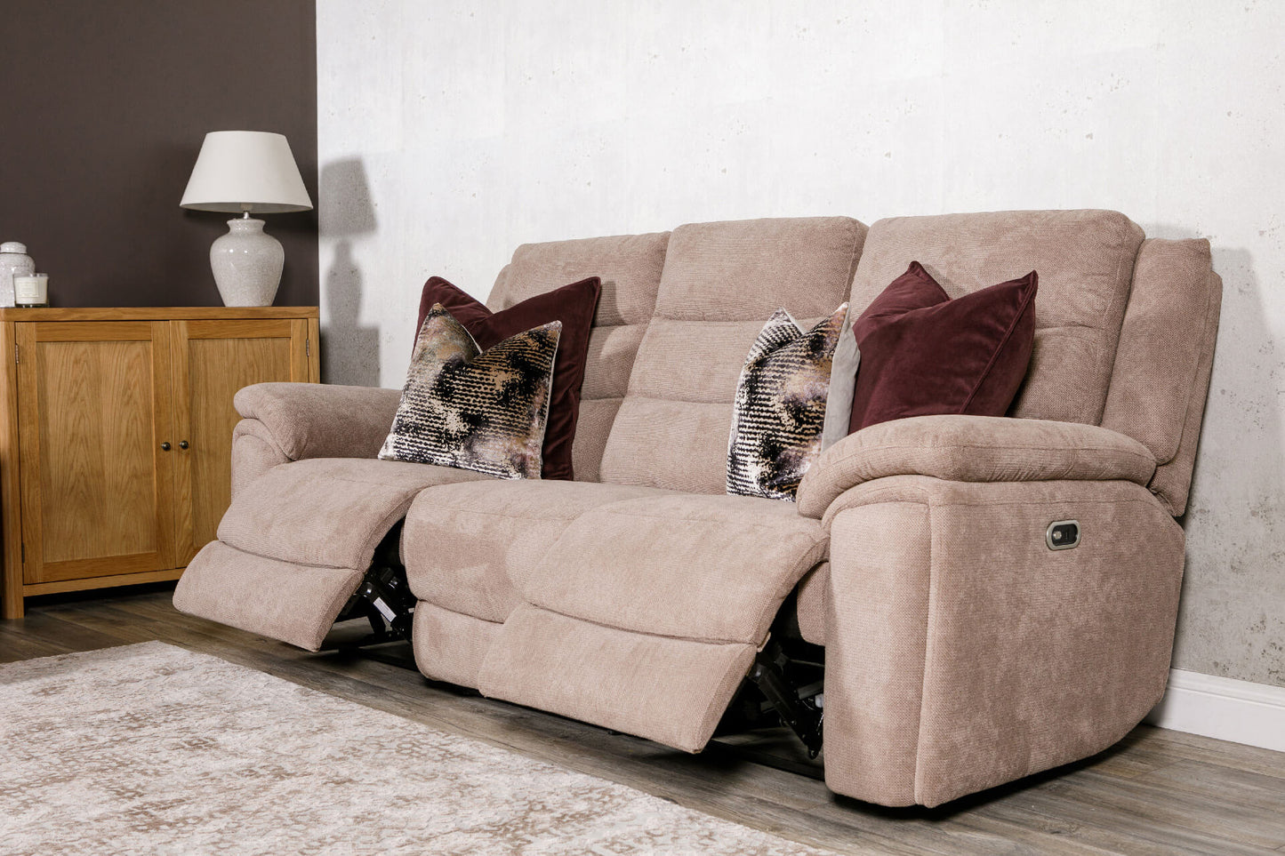 Reese 3 seater Electric Recliner - Biscuit