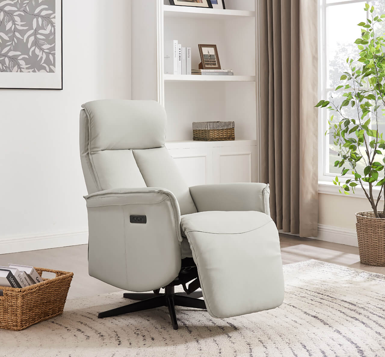 Riya Electric Reclining Chair - Stone