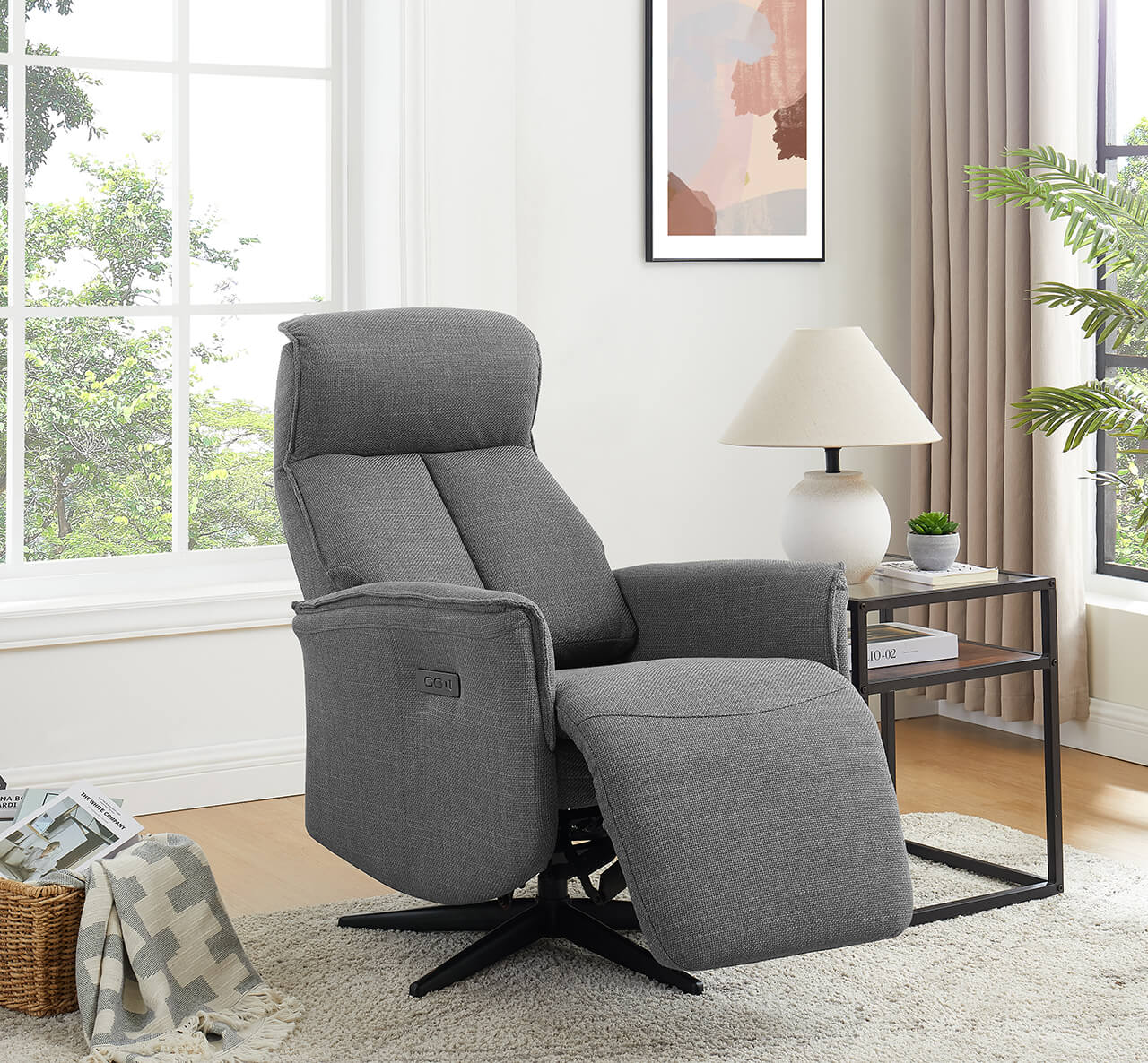 Riya Electric Reclining Chair - Charcoal