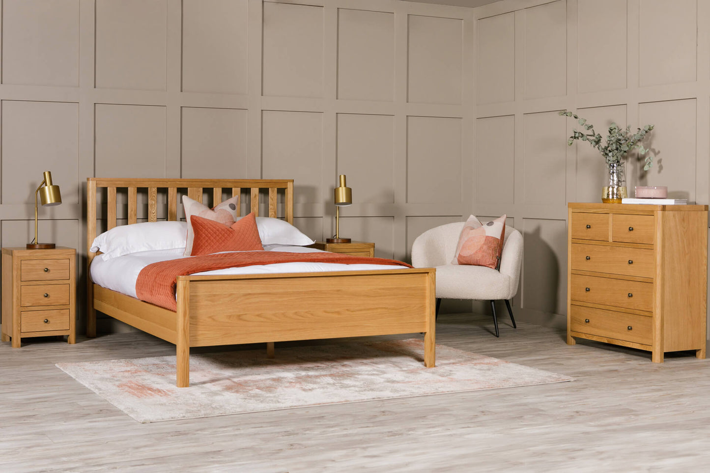 Renata Low Footboard Bed - Oak