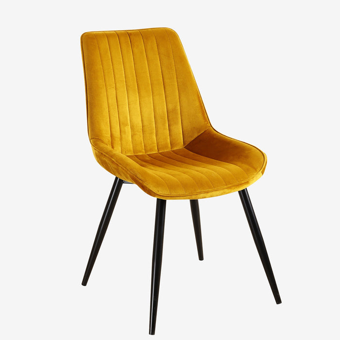Rosa Dining Chairs - Mustard Velvet