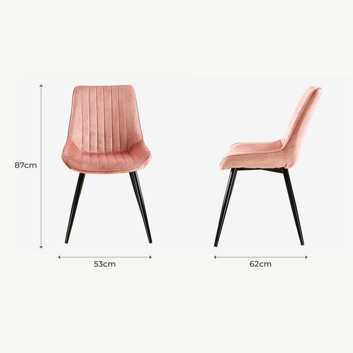 Rosa Dining Chair - Pink Velvet