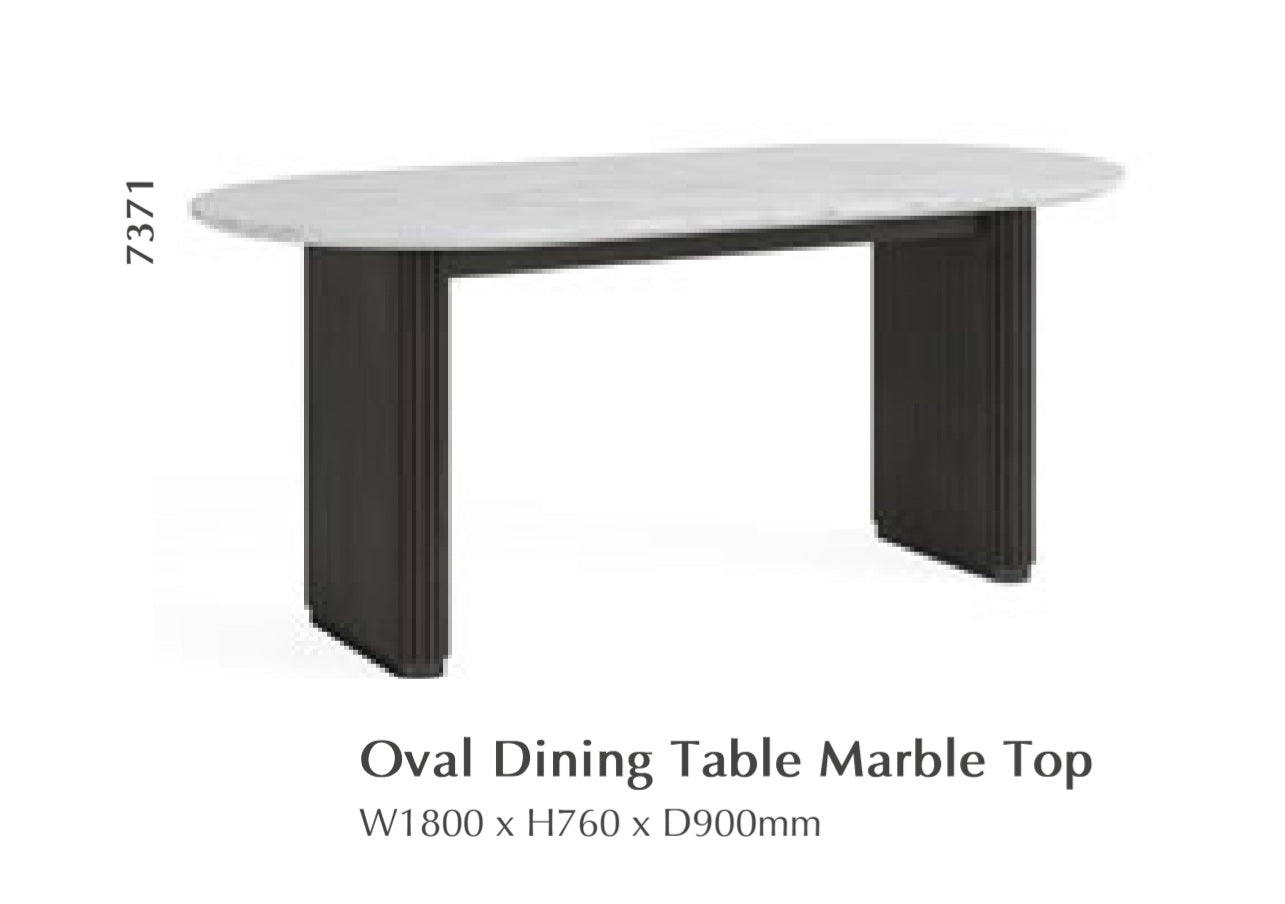Lucas Oval Dining Table - Marble