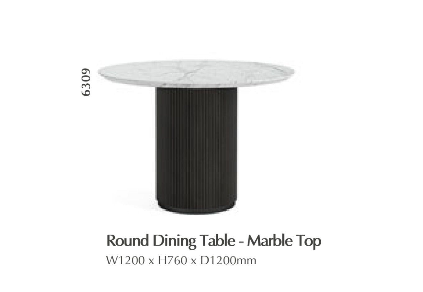 Lucas Round Dining Table - Marble Top