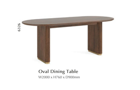 Hardvard OVAL Dining Table - Wood Top