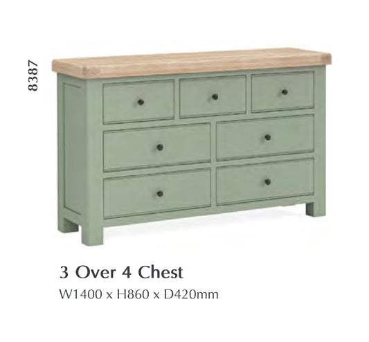 Salcombe 3 Over 4 Chest - Sage