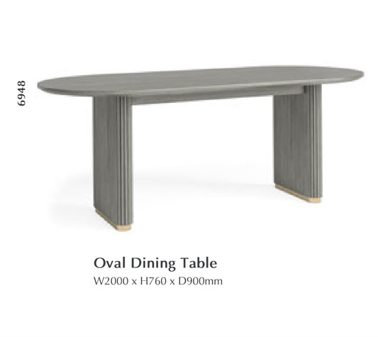 Isabella Oval Dining Table - Wood Top