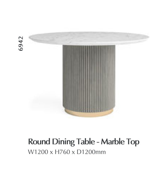 Isabella Round Dining Table - Marble Top