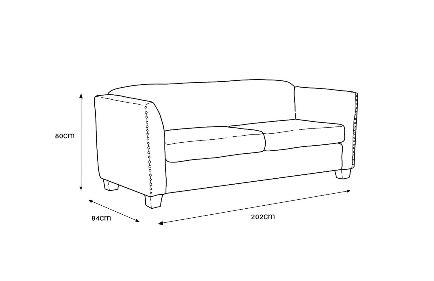 Dawson 3 Seater Sofa - Cream