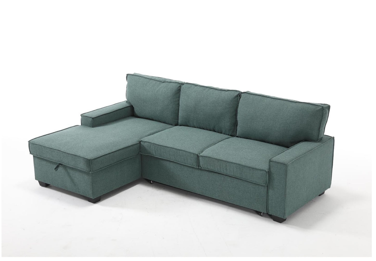 Havar Corner Sofa Bed with Storage - Teal