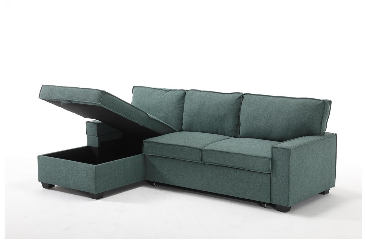 Havar Corner Sofa Bed with Storage - Teal