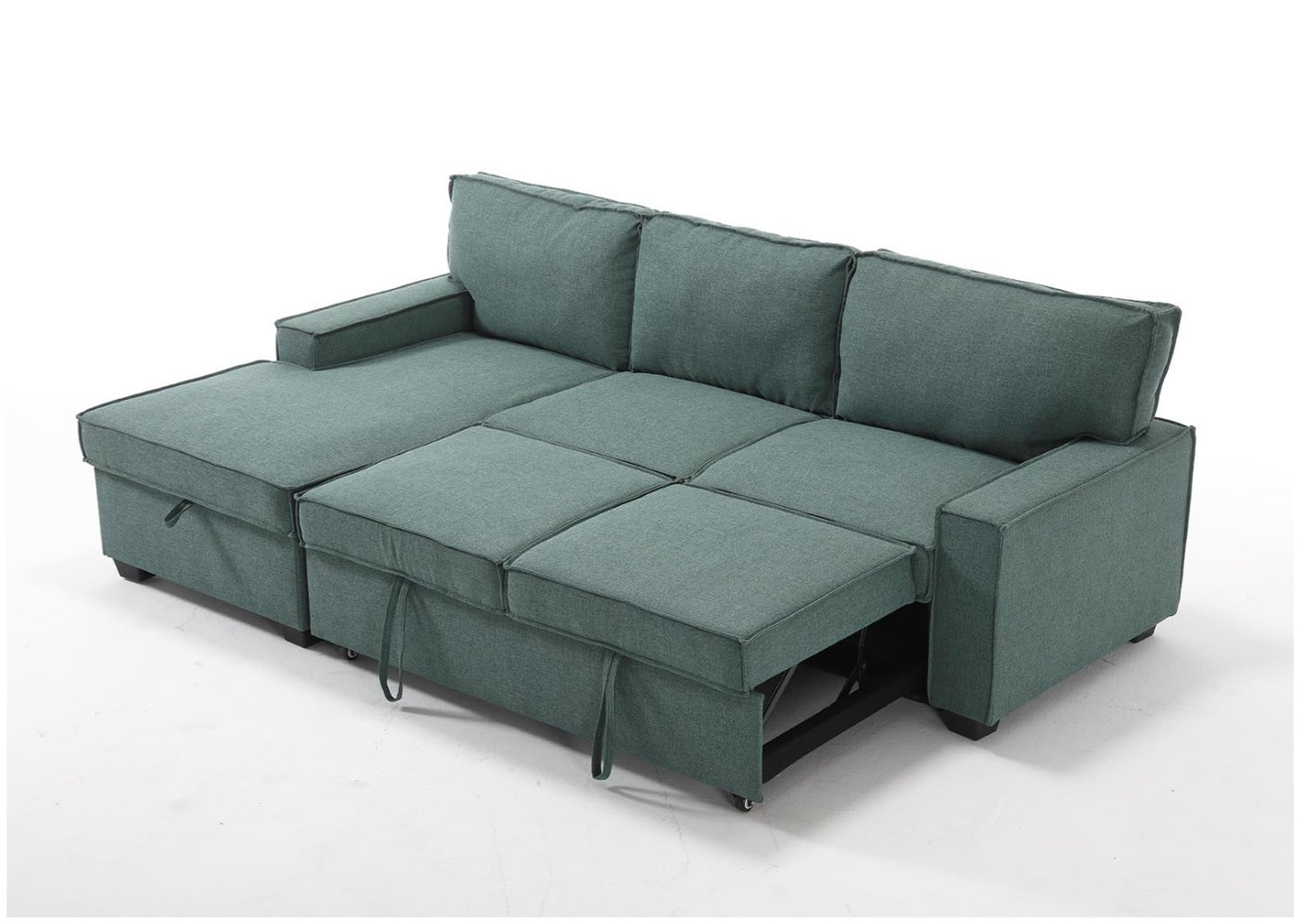 Havar Corner Sofa Bed with Storage - Teal