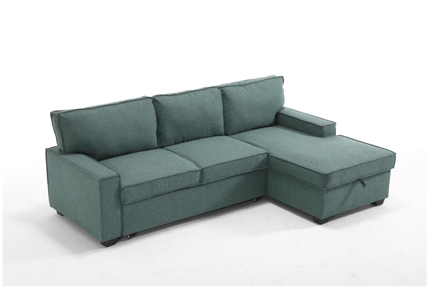 Havar Corner Sofa Bed with Storage - Teal