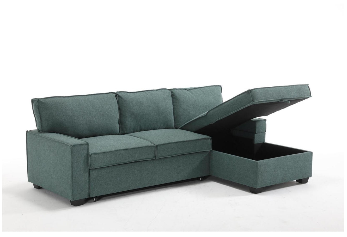 Havar Corner Sofa Bed with Storage - Teal