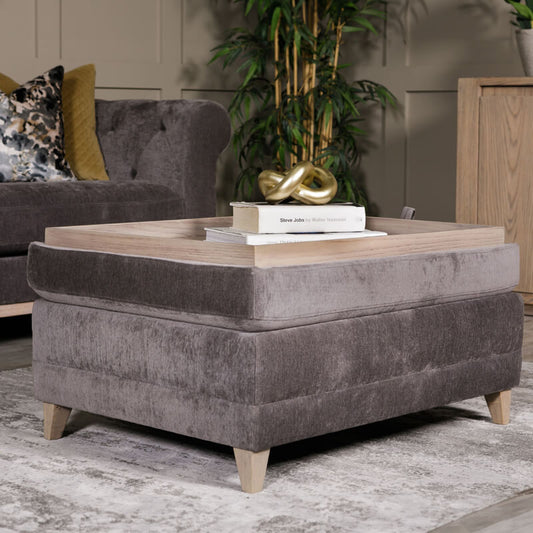 Tate Storage Ottoman - Grey