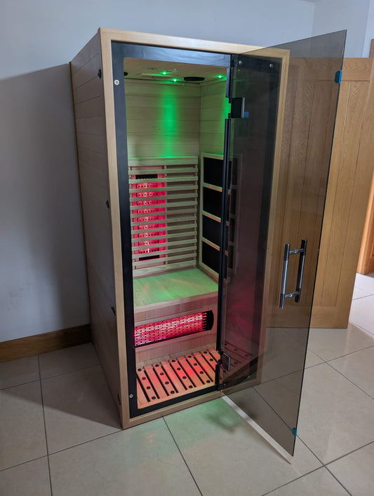 Infrared One Person Sauna - Hemlock wood