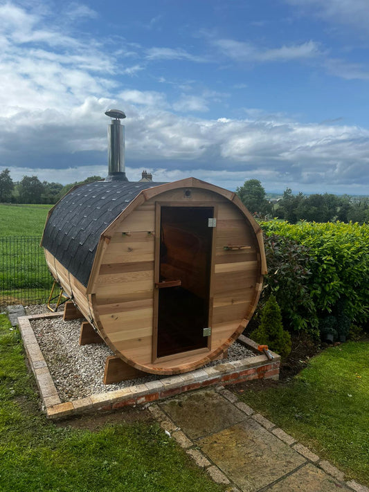 Canadian Cedar Wood-Fired Sauna 2.4m by 1.8m DEPOSIT ONLY