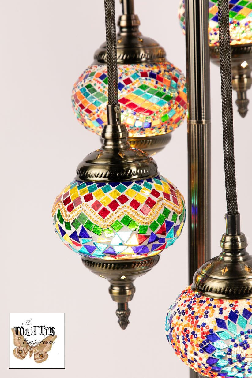 5 Globe Moroccan Table Lamp (Mixed Multicoloured)