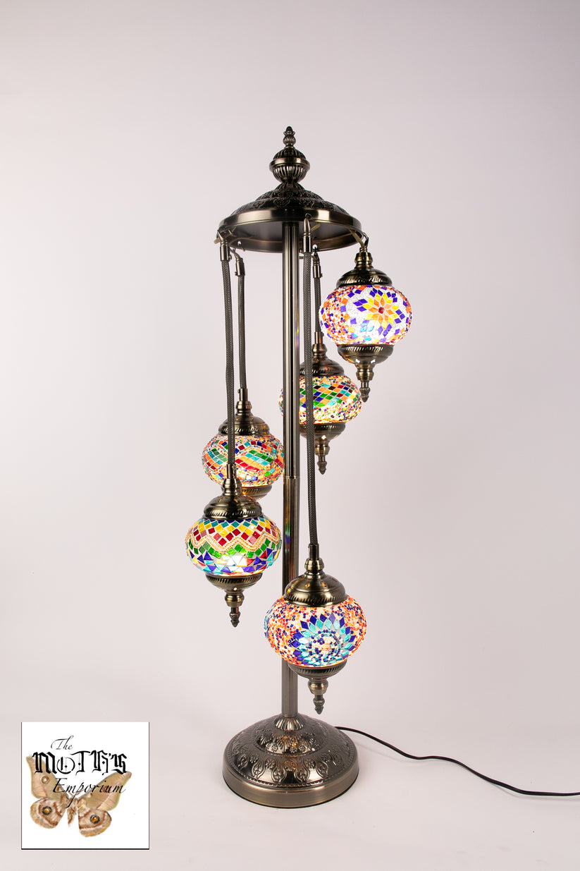 5 Globe Moroccan Table Lamp (Mixed Multicoloured)