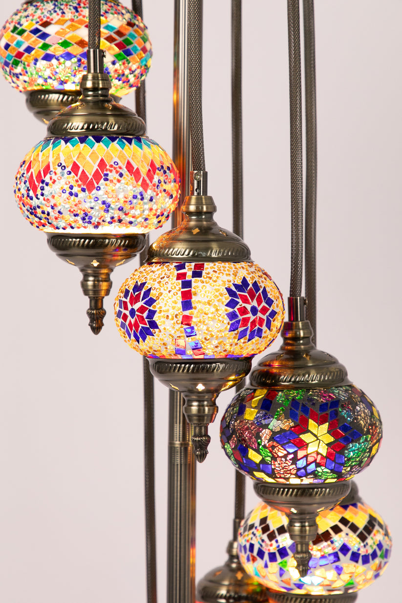 7 Globe Moroccan Table Lamp (Multicoloured Mixed)