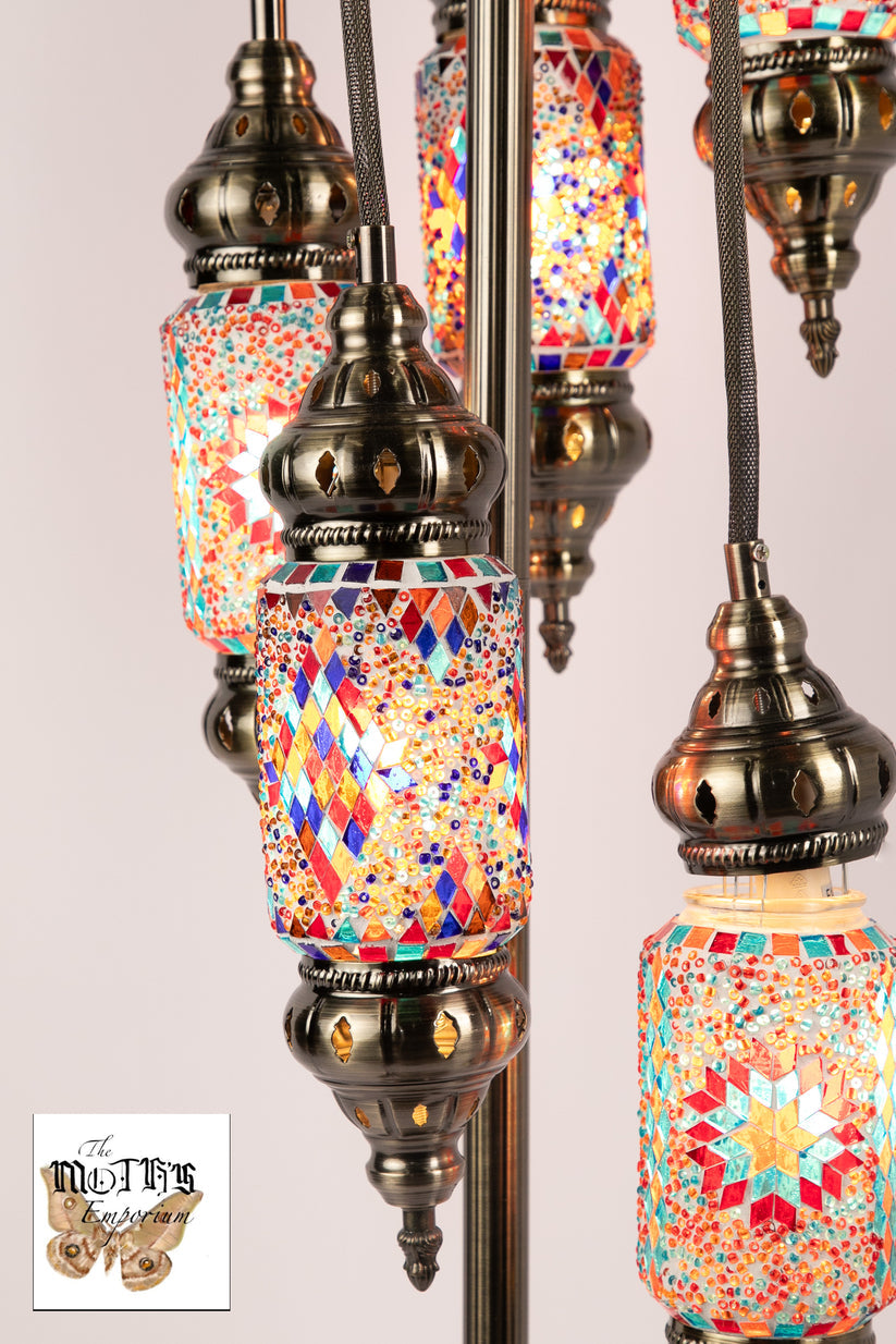 5 Lantern Moroccan Table Lamp (Multicoloured Mixed 2)